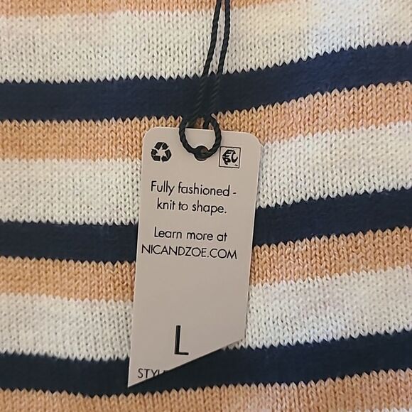 Nic+Zoe Vital Striped Sweater Tank Cream, Black, Mustard, Tan Size L - Picture 12 of 15